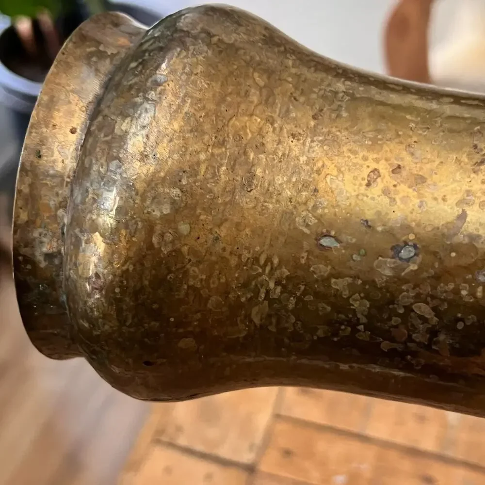 Vintage Hammered Copper Brass Coffee Pot 7.5